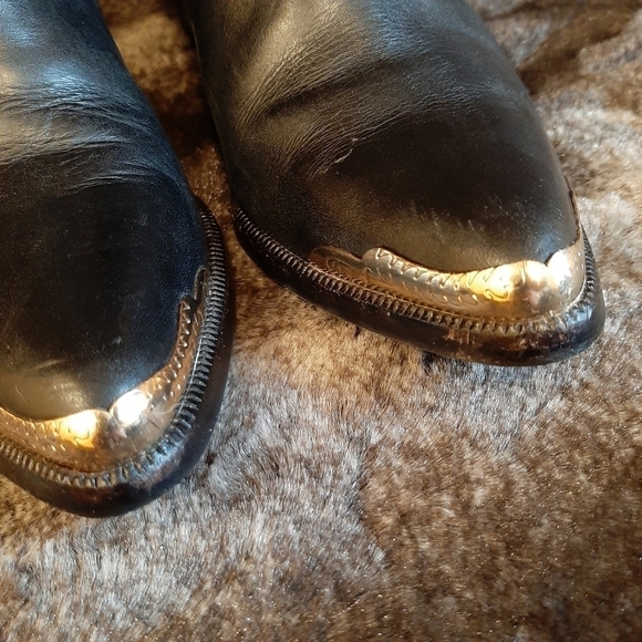 Rachel Zoe Prestyn Leather Western Ankle Boots Booties Women's 6 Black Rodeo - Picture 4 of 8